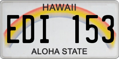 HI license plate EDI153