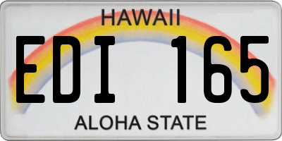 HI license plate EDI165