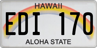HI license plate EDI170