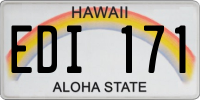 HI license plate EDI171