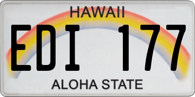 HI license plate EDI177