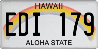 HI license plate EDI179