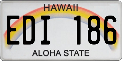 HI license plate EDI186