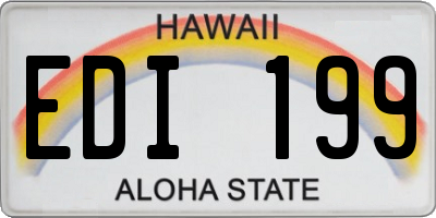 HI license plate EDI199