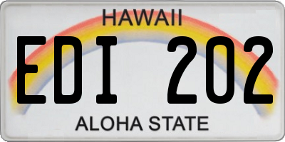 HI license plate EDI202