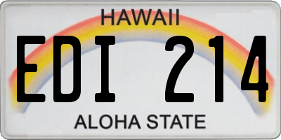 HI license plate EDI214