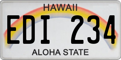 HI license plate EDI234