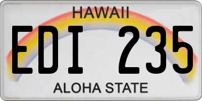 HI license plate EDI235