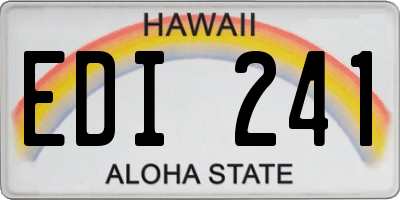 HI license plate EDI241