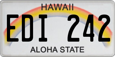 HI license plate EDI242
