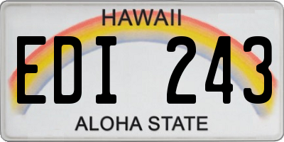 HI license plate EDI243