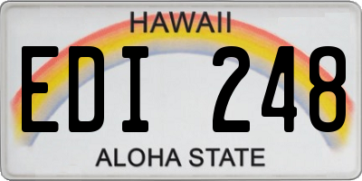 HI license plate EDI248
