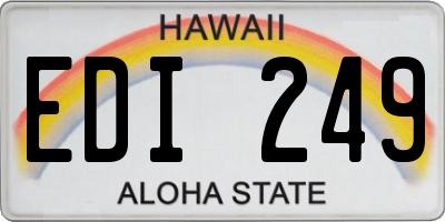 HI license plate EDI249