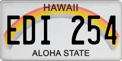 HI license plate EDI254