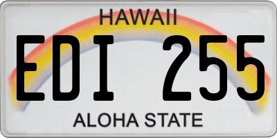 HI license plate EDI255