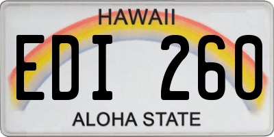 HI license plate EDI260