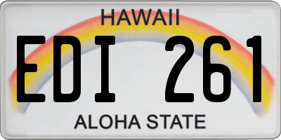 HI license plate EDI261