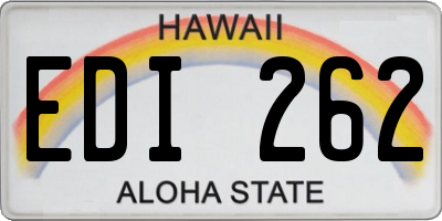 HI license plate EDI262