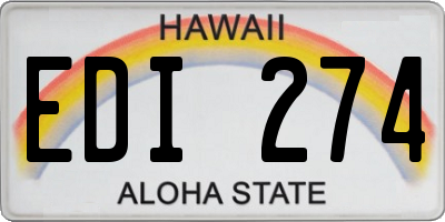 HI license plate EDI274