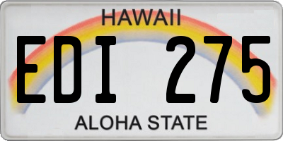 HI license plate EDI275
