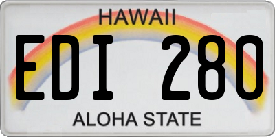 HI license plate EDI280