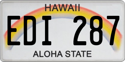 HI license plate EDI287