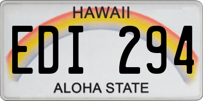 HI license plate EDI294