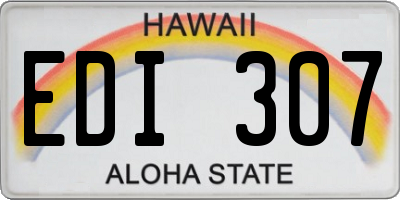 HI license plate EDI307