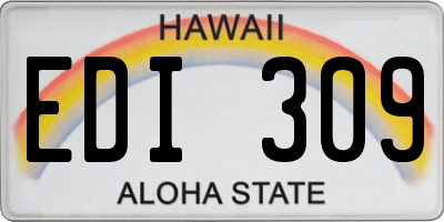 HI license plate EDI309