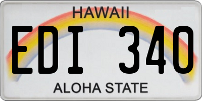 HI license plate EDI340