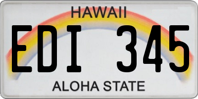 HI license plate EDI345