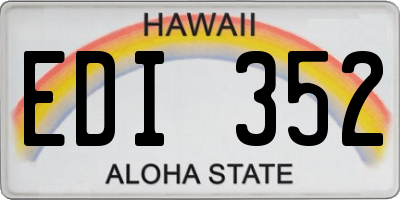 HI license plate EDI352