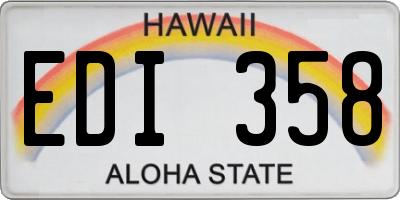 HI license plate EDI358