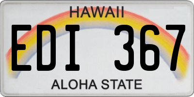 HI license plate EDI367