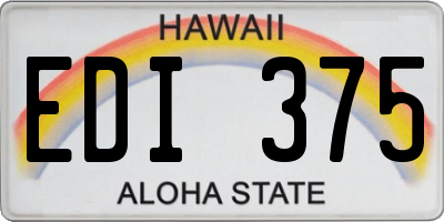 HI license plate EDI375