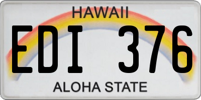 HI license plate EDI376