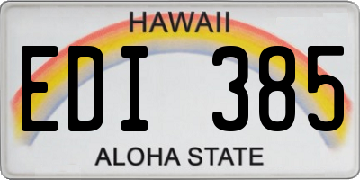 HI license plate EDI385