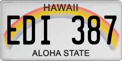 HI license plate EDI387