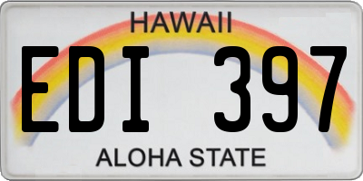 HI license plate EDI397