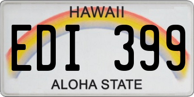 HI license plate EDI399