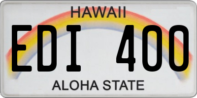 HI license plate EDI400