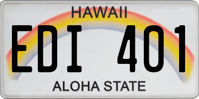 HI license plate EDI401