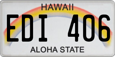 HI license plate EDI406