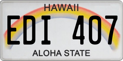 HI license plate EDI407