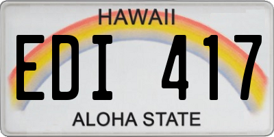 HI license plate EDI417