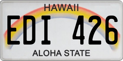 HI license plate EDI426