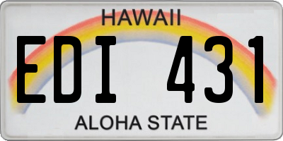 HI license plate EDI431