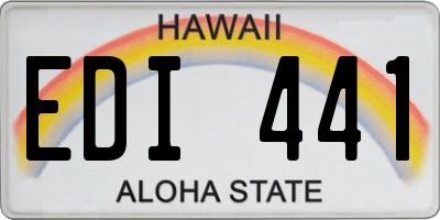 HI license plate EDI441