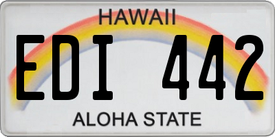 HI license plate EDI442