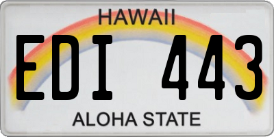 HI license plate EDI443